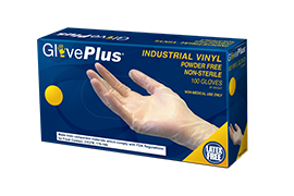 GlovePlus IVPF Clear Vinyl Industrial Latex Free Disposable Gloves